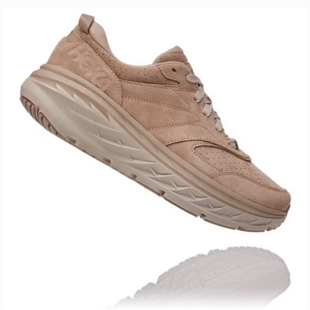 HOKA Bondi L Suede - Simply Taupa / Pumice Stone